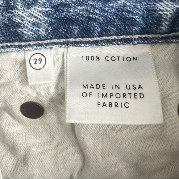 GRLFRND Helena High Rise Chew Hem Straight Leg Jeans in Hold On sz 29 Light Blue - Picture 11 of 13